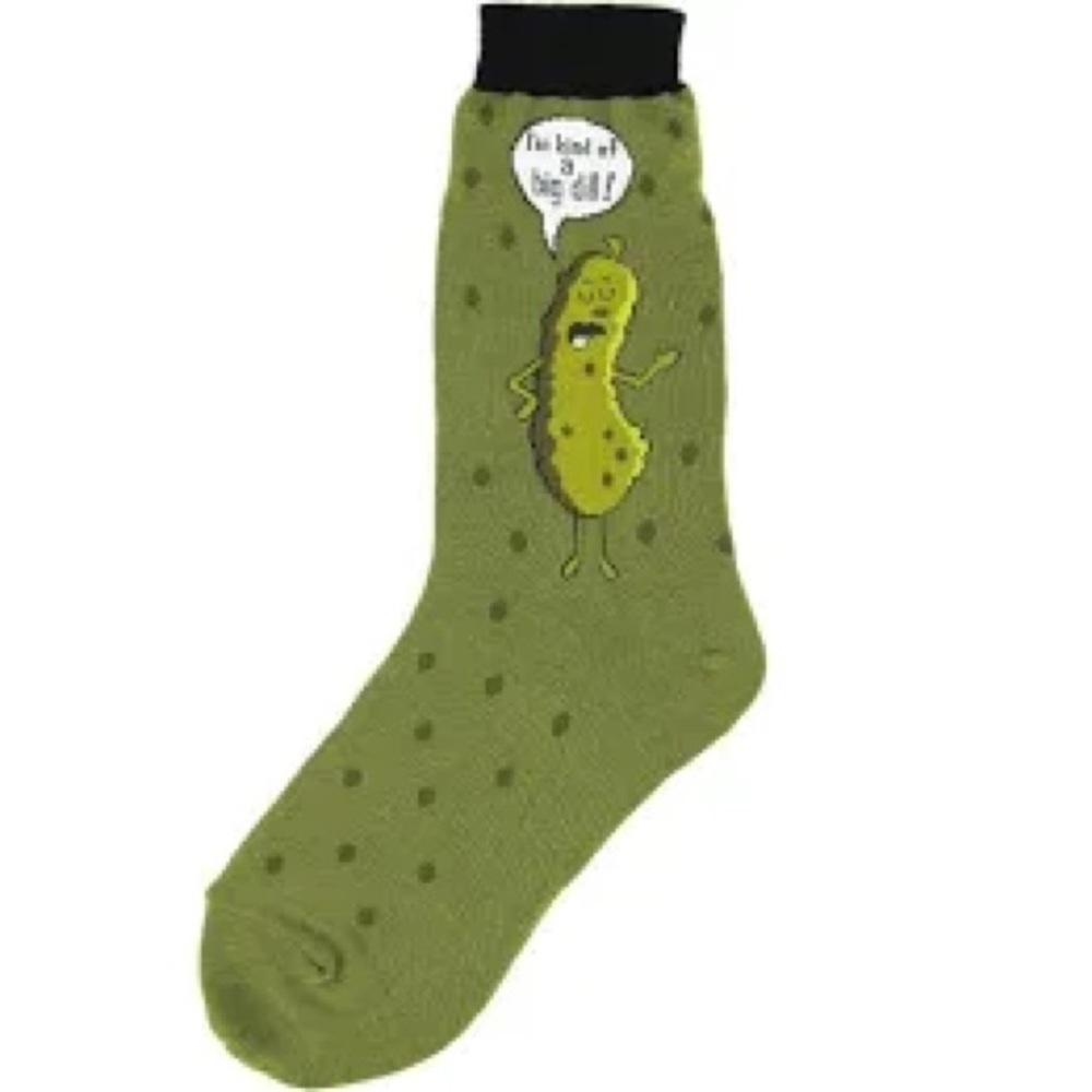🌹Traffic • New Olive Green Men's Novelty Pickle Socks “I AM KIND of a BIG DILL”
